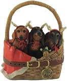 3.25 American Kennel Club Dachshunds in a Basket Dog Christmas Ornament