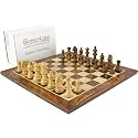 15 Inch Golden Rosewood Chess Board with 3" Down Head Pieces