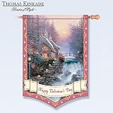 Thomas Kinkade Happy Valentine's Day Decorative Flag by The Hamilton Collection