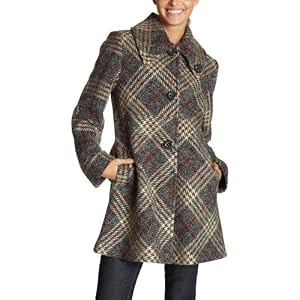 Larry Levine Women’s Plaid Swing Coat