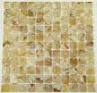 1x1 Rustic Gold Onyx Tumbled Mosaics Meshed on 12" X 12" Sheet for Backsplash, Shower Walls, Bathroom Floors. FREE SHIPPING from 03/19 to 04/03