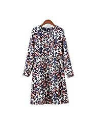 Cotton/Polyester/Spandex Leopard Print Summer Fall Long Sleeves Mini Dress 