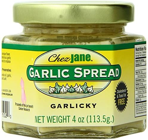 Chez Jane Garlic Spread, Garlicky, 4-Ounce Jars (Pack of 6) by Chez Jane