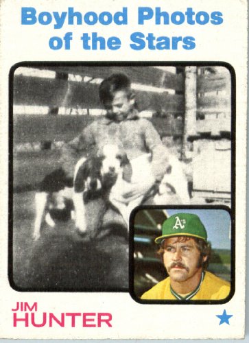 1973 Topps # 344 Jim Hunter BP Oakland Athletics Baseball Card - In a protective screwdown case!