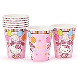 Amscan Hello Kitty Balloon Dreams 9-Ounce Paper Cups, 8-Count