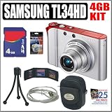 Samsung TL34HD 14.7MP Digital Camera Red & 4GB Accessory Bundle