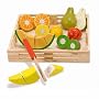 Melissa & Doug Deluxe Wooden Cutting Fruit Crate