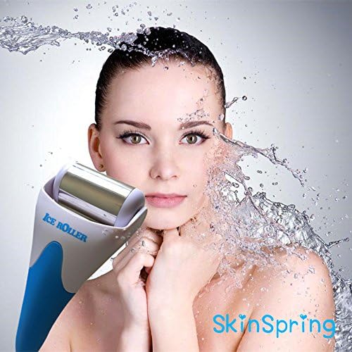SkinSpring Derma Skin Ice Roller (Stainless Roller Head) - Eye Puffiness Reducer, Face Pore Refining, Skin Tightening, Pain Relief