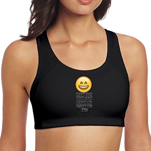 TIKE Women's Happy Face Yoga Vests Black Size M