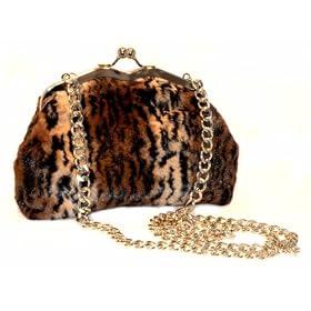 Apt 9 Cheetah Fur Clutch Evening Bag Purse