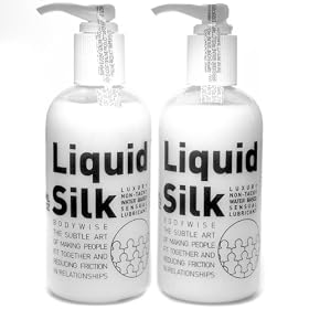 Bodywise LIQUID SILK 250 ml Pump Bottle Liquid Silk Lube Personal Lubricant 2 PACK