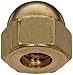 Brass Acorn Nut, Plain Finish, Right Hand Threads, Class 2B #6-32 Threads, 1