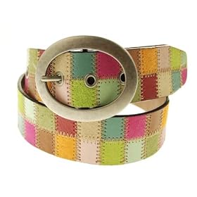 Fossil Belt - Quilted Squares (Color: Bright Multi)