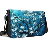 Meffort Inc 17 17.3 Inch Laptop / Notebook Padded Compartment Shoulder Messenger Bag with Shoulder Pad - Vincent van Gogh Almond Blossoming