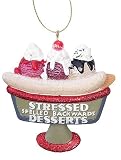 Stressed Spelled Backwards Desserts Funny Christmas Ornament #W3811