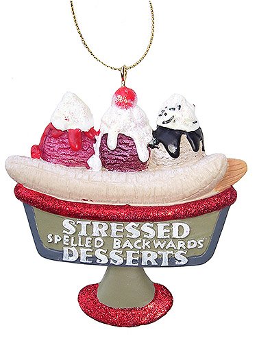 "Stressed Spelled Backwards Desserts" Funny Christmas Ornament #W3811