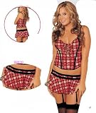 100% Babe School Girl Plaid Skirtini