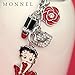 Z254 Cute Red Betty Boop Lip Stick Rose Kiss Charms Keychain