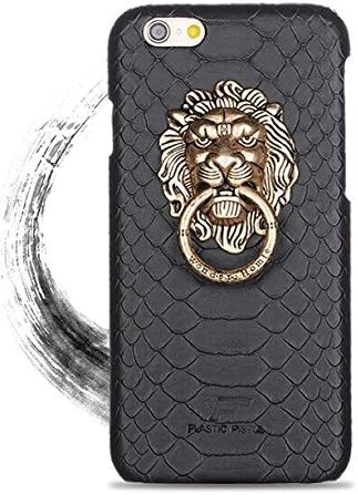 Iphone 6 Plus Case,Iphone 6s Plus Case,Forcase(TM)Flowers and Animal Mixed Pattern Unique Design PC Hard Phone Cases for Iphone 6/6s Plus 5.5 Inch (Lion Head- Black)