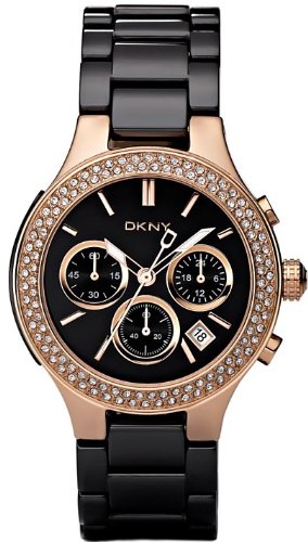 DKNY Ceramic Glitz Chronograph Black Dial Women’s watch #NY4984
