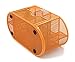 EasyPAG Mesh Pen Holder Desk Organizer with Drawer Stationery Supplies Organizer for Dorm School 9 Compartments Workspace Desk Accessories Organization for Office, Orange
