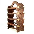 Beachcombers! Indian Tall 8 Bar Hand Carved Wood Glass Bangle Bracelet Jewelry Stand Display Holder Rack