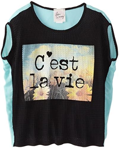 Love Daisy Big Girls' C'est La Vie Top, Black/Mint, Small