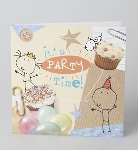10 Balloons & Cupcakes Party Cards