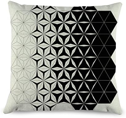 Geometric Throw Pillow Covers Decorative Pillows Cotton Linen Cushion Cover 18 x 18 for Bed