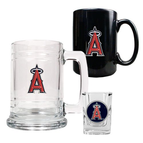 Los Angeles Angels MLB 15oz Tankard, 15oz Ceramic Mug & 2oz Shot Glass Set - Primary Logo