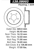 Centric Parts 120.58002 Premium Cryo Treated Brake Rotor