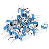 ラブ 65 pc 水平抵抗ブルー ホワイト調節可能な抵抗器 13 種類各 5/65/pc 青白抵抗可変抵抗 100ohn - 1 M//65pcs 水平 13 種類各 5 青白可変抵抗袋を合計