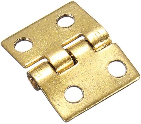 10pcs Metal Mini Hinge for 1/12 Dollhouse Miniature Furniture Jewelry Box,Golden