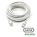 InstallerParts Ethernet Cable CAT5E Cable UTP Booted 25 FT - White - Professional Series - 1Gigabit/Sec Network/Internet Cable, 350MHZ