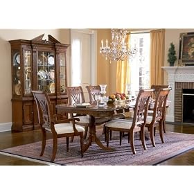 7pc Westbourne Maple Finish Solid Wood Dining Table and Chair Set by visiondecor Furniture