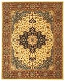 Safavieh HG760A Heritage Collection 3-Feet 6-Inch Handmade Hand-spun Wool Round Area Rug, Ivory and Red