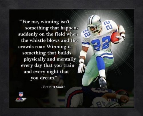 Emmitt Smith Dallas Cowboys NFL Pro Quotes Framed 8x10 Photo #2