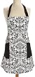 DII Black Printed Damask Chefs Apron