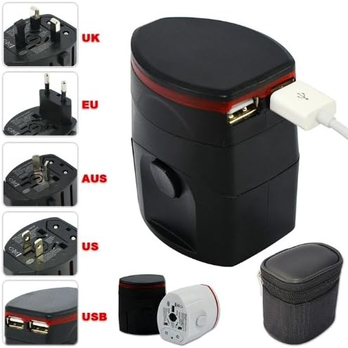 First2savvv Luxury Universal Worldwide Travel Power Adaptor and USB Charger - African / European / American / Australian / Holiday Plug Adapter - Covers Over 150 Countries for NOKIA 5230 C7-00 C5-03 5228 X7-00 808