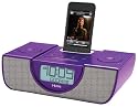 Dual Alrm Clck Rad Iphone/ipod Purple Charge Play Or Wake