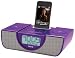 Dual Alrm Clck Rad Iphone/ipod Purple Charge Play Or Wake