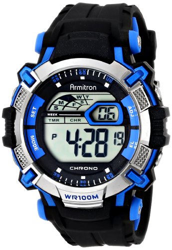 casio men's twin sensor watch blue accents