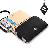 Samsung Galaxy S III MINI ( I8190 - S3 MINI VERSION ONLY) Wallet - Black Clutch Carrying Cover Case with Built-In Credit Card Slots and Detachable Handstrap + NuVur ™ Keychain (ESAMWLK1)