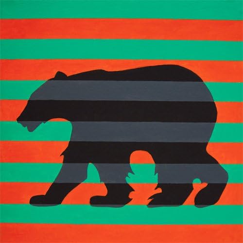 (18x18) Striped Bear Art Poster Print