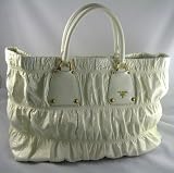Prada Handbags (White) BN1232 Patent Gauffre Tote