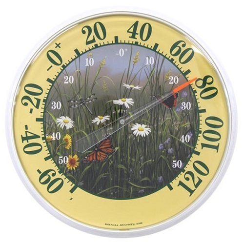 Acu-rite12.5 Inch Indoor/Outdoor Thermometer, Butterflies