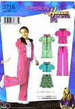 Simplicity 3716 Hannah Montana Girls Knit Mini Dress Hoody Pants Shirt Size 8 - 16