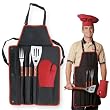 BBQ Apron Tote - Red - Black w/ red lining