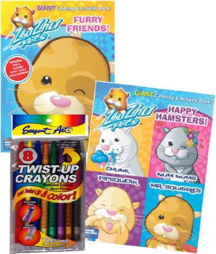 51whulIX1NL Zhu Zhu Pets Coloring Book Set with Twist up Crayons