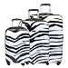 Baracuda Exotica 3 Piece Nested Polycarbonate Expandable Hardside Spinner Set in Black/White Zebra